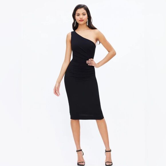 NWT Dress the Population Women's‎ Martine one shoulder midi dress size xxs - Picture 2 of 16